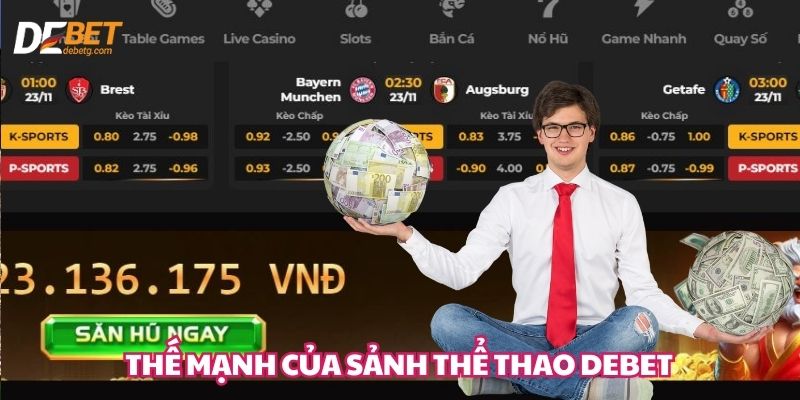 Thế mạnh của sảnh thể thao Debet